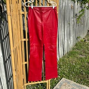 Fog city red leather pants